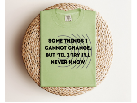 SOME THINGS I CANNOT CHANGE BUT 'TIL I TRY I'LL NEVER KNOW