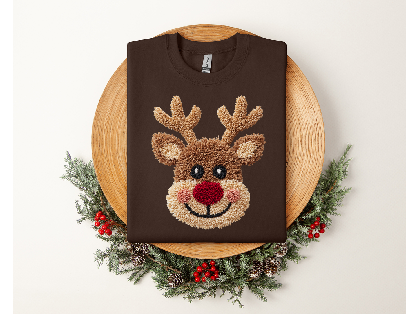 REINDEER sweatshirt (faux crochet)