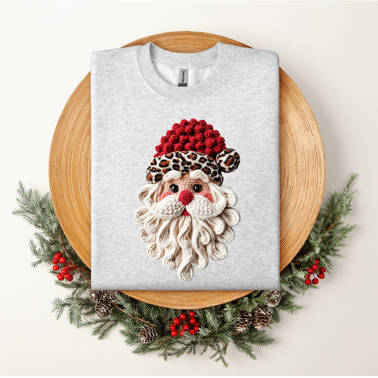 SANTA sweatshirt (faux crochet)
