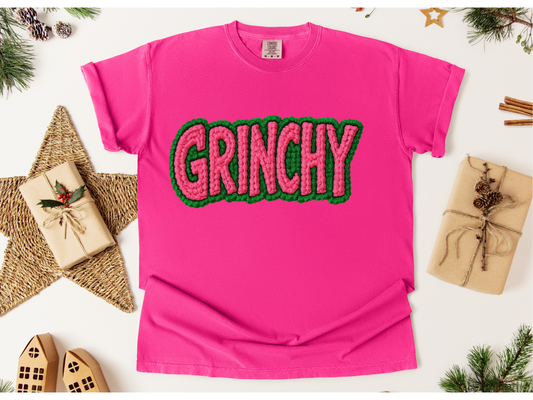 GRINCHY tee (faux crochet)