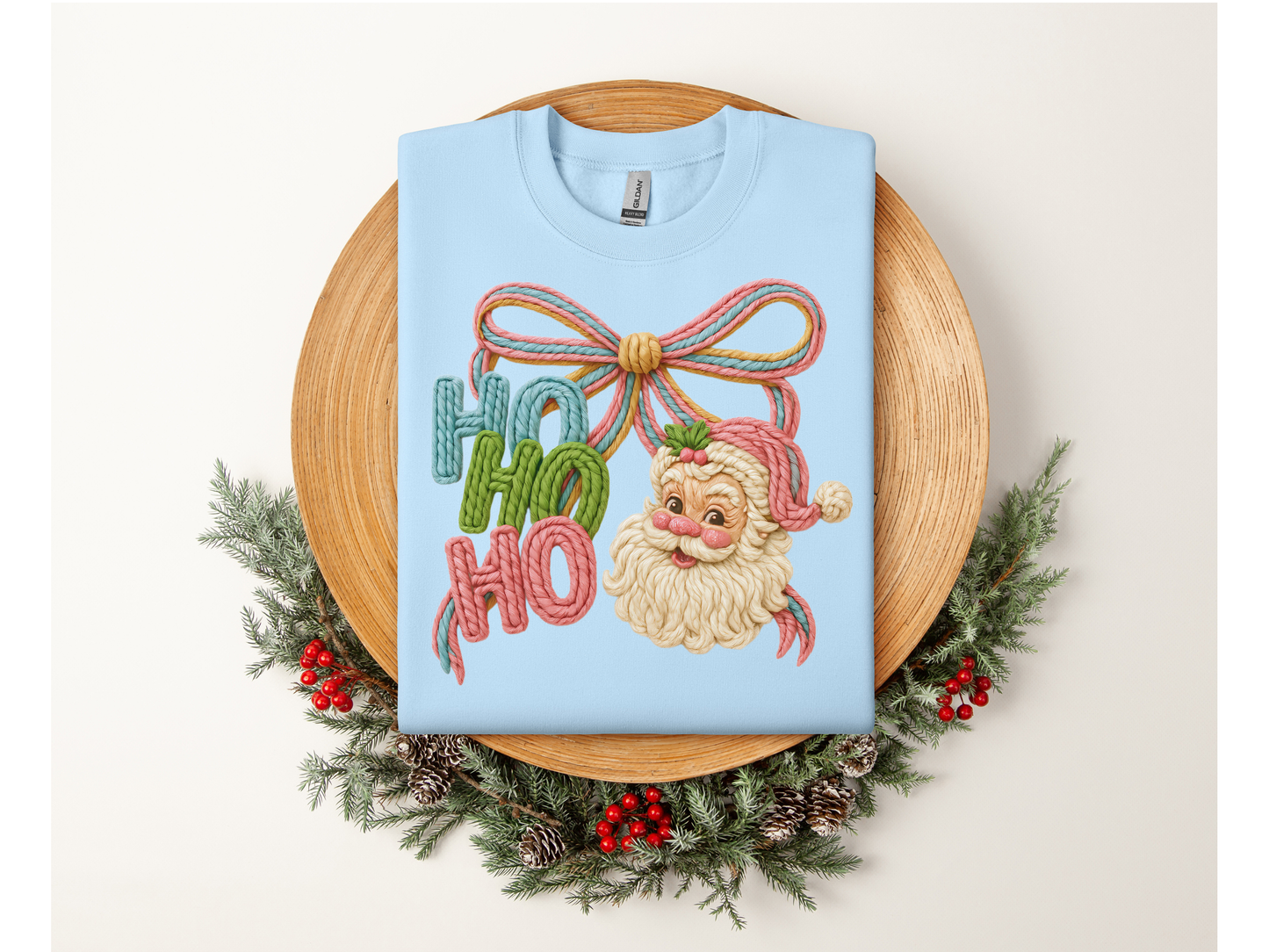 HO HO HO tee (faux crochet)