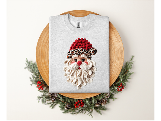 SANTA sweatshirt (faux crochet)